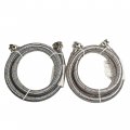 Hqrp Premium Stainless Steel Washing Machine Hoses 4-ft Burst Proof Red And Blue Striped 4-foot 2-pack