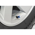 Ram Premium Anodized Aluminum Tire Valve Stem Caps White On Blue Set Of 4 Universal Fit For Car Suv Truck 0 625 In Diameter Top