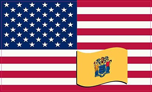 Stickertalk Usa And New Jersey Flag Vinyl Sticker 5 Inches By 3