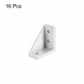 Uxcell 16pcs Inside Corner Bracket Gusset 38x38x18mm 2040 Angle Connectors For 2020 Series Aluminum Extrusion Profile Silver
