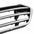 Hy1200208 Factory Style Front Bumper Grill Grille Assembly With Silver Gray Moulding Compatible Tucson 2017-2018 Painted Black