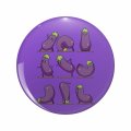 1080 Graphics Eggplant Yoga Heathy Cuties Key Chain Double Sided Stainless Steel Keychain 