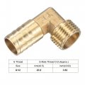 Uxcell Brass Hose Barb Fitting Elbow 16mm X G1 2 Male Thread Right Angle Pipe Connector With Stainless Steel Clamp