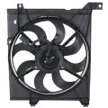 Radiator Ac Cooling Fan Assembly For Kia Spectra 2004 2009 Replaces Ki3115117 And 25231 2f000 Front Position Black Standard 