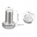 Uxcell M12 Hex Bolt M12-1 75 X 20mm 304 Stainless Steel 4 8 Grade Fully Threaded Hexagonal Head Screw Bolts 4pcs