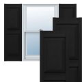 Builders Edge 14 75 In W X 43 H Standard Two Equal Panels Raised Panel Shutters Includes Matching Installation Spikes Per Pair 