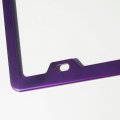 Set Of 2 License Plate Frames Holders Powder Coated Wide Bottom Style Purple