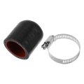 1 Set 40mm Length 32mm 26 Id Black Red Car Silicone Rubber Hose End Cap With Clamps Reinforced Blanking For Bypass Tube 