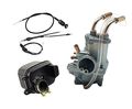 Hifrom Carburetor With Air Filter Cleaner Box Assembly Throttle Gas Cable And Choke For Yamaha Pw50 Pw 50 Yzinger 1981-2009