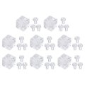 8 Set Cube Corner Code Bracket 6-hole Angle Connector Joint Brace Acrylic Transparent W Screws For Reinforcement Connecting 