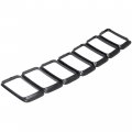 Hecasa Abs Gloss Black 7pcs Front Grille Trim Insert Ring Cover Compatible With Jeep Grand Cherokee 2014 2015 2016