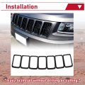 Hecasa Abs Gloss Black 7pcs Front Grille Trim Insert Ring Cover Compatible With Jeep Grand Cherokee 2014 2015 2016