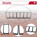 Hecasa Abs Gloss Black 7pcs Front Grille Trim Insert Ring Cover Compatible With Jeep Grand Cherokee 2014 2015 2016