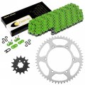 Caltric Green O-ring Drive Chain Sprocket Kit Compatible With Kawasaki Klx300 Klx300r 1997 1998 1999 2000 2001 2002