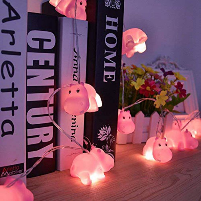 4 9 Ft Hippo Led String Lights 10 Battery Powered Warm White Decorative For Baby Room Kids Bedroom Garden And Party Decorations