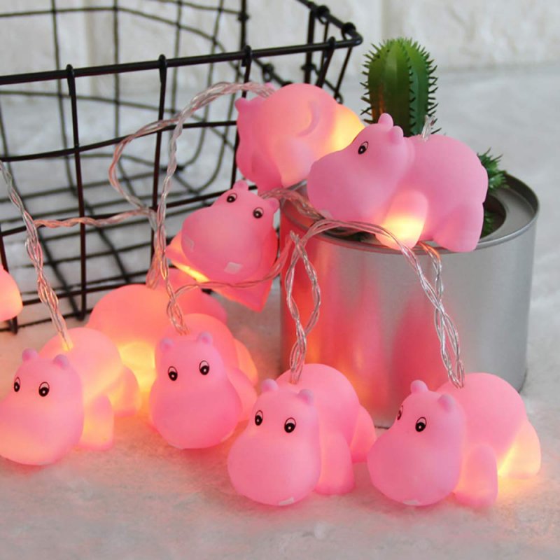4 9 Ft Hippo Led String Lights 10 Battery Powered Warm White Decorative For Baby Room Kids Bedroom Garden And Party Decorations