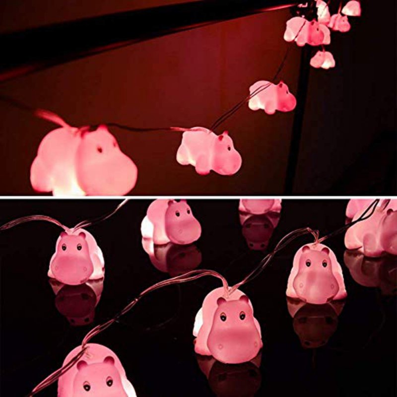 4 9 Ft Hippo Led String Lights 10 Battery Powered Warm White Decorative For Baby Room Kids Bedroom Garden And Party Decorations