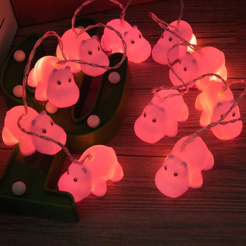 4 9 Ft Hippo Led String Lights 10 Battery Powered Warm White Decorative For Baby Room Kids Bedroom Garden And Party Decorations