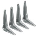 Shelf Brackets 3 X 4 Inch 4pcs Iron Metal Floating Wall Corner Angle Shelving Bracket For Hanging Shelves Wood Boards Pale Gray 