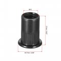 Uxcell M10 Rivet Nuts Carbon Steel Zinc-plated Knurled Flat Head Threaded Insert Nut Black 50pcs