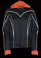 Nexgen Womens Nylon Jacket With Hooded Fleece Line And Reflective Piping Black Medium