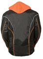 Nexgen Womens Nylon Jacket With Hooded Fleece Line And Reflective Piping Black Medium 