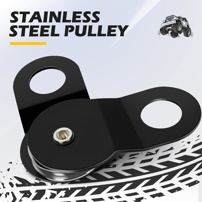 10 Ton 22000 Lbs Snatch Block And Tackle Pulley System For Offroad Recovery Works With Steel Cable 5 16 In To 1 2 Synthetic