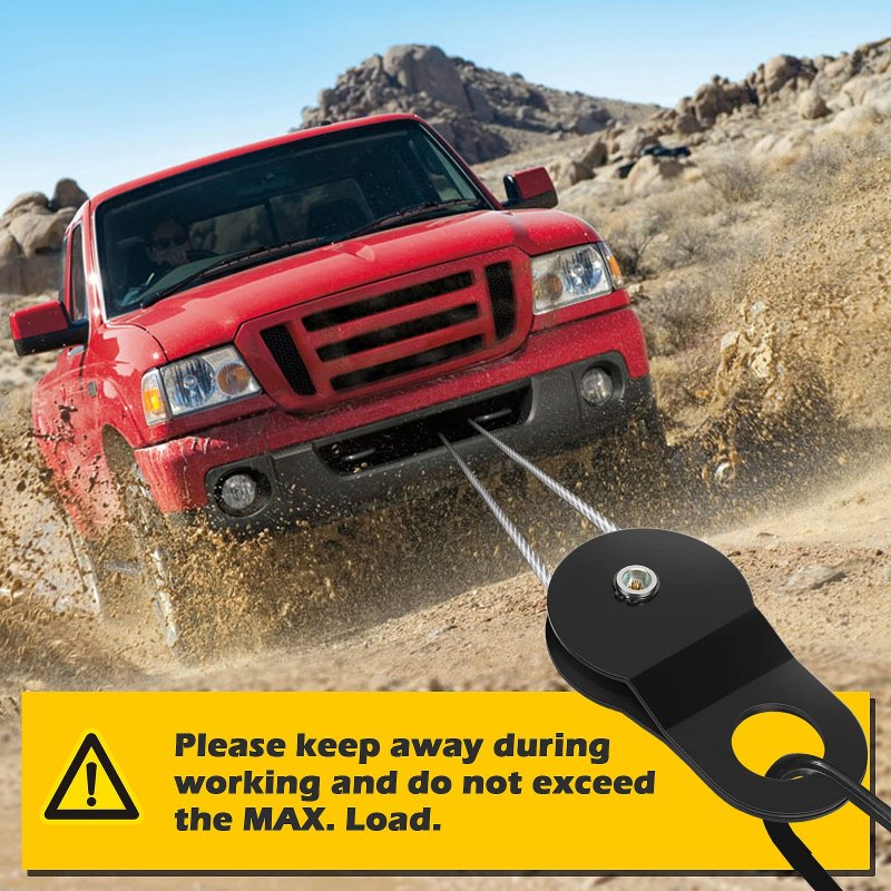 10 Ton 22000 Lbs Snatch Block And Tackle Pulley System For Offroad Recovery Works With Steel Cable 5 16 In To 1 2 Synthetic
