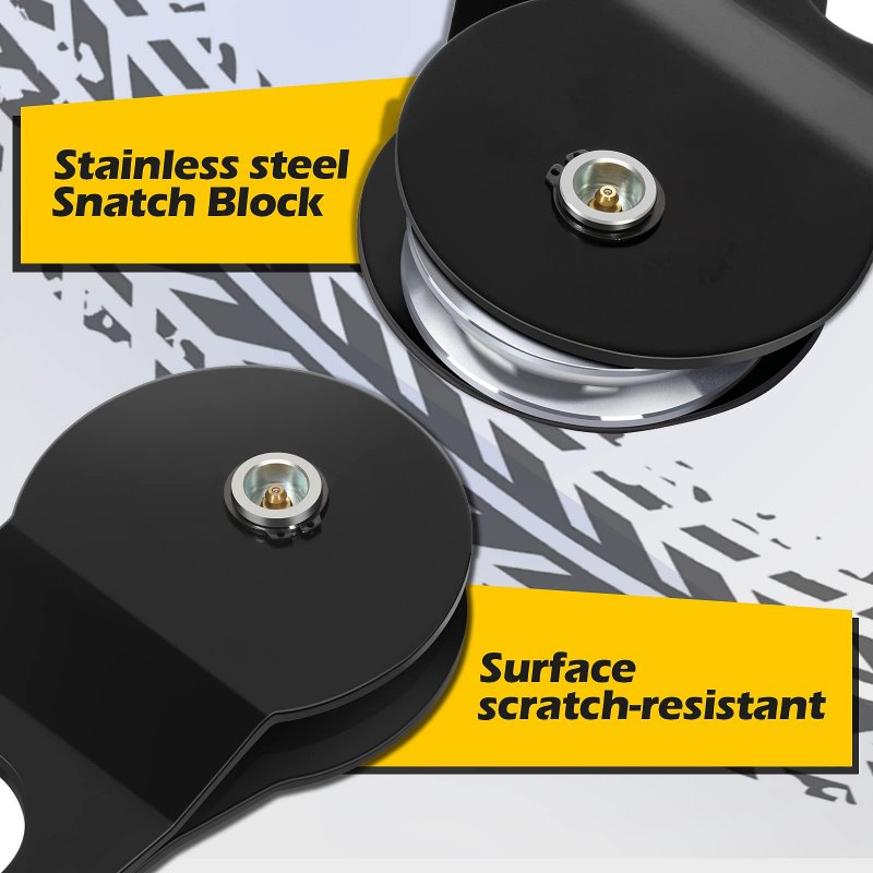 10 Ton 22000 Lbs Snatch Block And Tackle Pulley System For Offroad Recovery Works With Steel Cable 5 16 In To 1 2 Synthetic