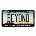 Ipick Image For Chevrolet Corvette C8 Stingray Black Real 3k Carbon Fiber Glossy Finish License Plate Frame