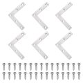 6pcs L Shape Flat Bracket 3 15 X Metal Corner Right Angle Brace Mending Plate With Screws For Wood Frame Furniture Fixing 