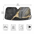 Black Gold Grey Marble Stone Marbled Texture Mosaic With Golden Veins Auto Car Windshield Sun Shade Window Uv Ray Visor