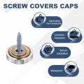 6pcs Screw Covers Caps Brass Flat Mirror Screws Decorative Cover Nail Fasteners For Sign Advertising Hardware Construction 21mm