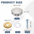 6pcs Screw Covers Caps Brass Flat Mirror Screws Decorative Cover Nail Fasteners For Sign Advertising Hardware Construction 21mm