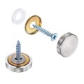 6pcs Screw Covers Caps Brass Flat Mirror Screws Decorative Cover Nail Fasteners For Sign Advertising Hardware Construction 21mm 