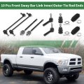 10 Pcs Front Suspension Kit Inner Outer Tie Rod Ends Sway Bar Link Lower Ball Joint With Boots For Dodge Caravan Grand No K7258