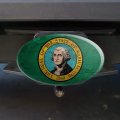 Rustic Washington State Flag Distressed Usa Oval Tow Trailer Hitch Cover Plug Insert