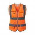 Pyotros Safety Vest For Women High Visibility Reflective 7 Pockets Construction Security Orange Surveyor Class 2 Ansi Isea 
