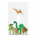 Dinosaurs Hanging Out Tyrannosaurus Rex Triceratops Stegosaurus Brontosaurus Plastic Wall Decor Toggle Light Switch Plate Cover 