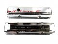 Chevy 283 327 350 Steel Valve Cover Set Short W Breather Hole Black E41504c 