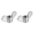 M16x2 0mm Wing Nut 2 Pcs 304 Stainless Steel Butterfly Nuts Fasteners Parts Hand Twist Tighten For Machinery Electronic 