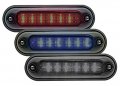 Whelen Ion Trio Flush Surface Mount Super-led Linear Lighthead 3 Colors In 1 Light Red Blue White Smoked Lens And Black Housing 