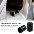 8x Car Bike Tire Valve Stem Caps Anodized Aluminum Corrosion Resistant Cover Black