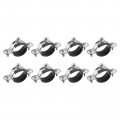 25mm Rigid Pipe Strap Clamps Carbon Steel Bracket Tube Clips M6 Nut Size For Water 8 Pcs 