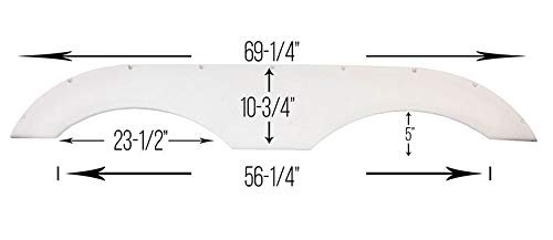 Alpha Systems Pair Of Tandem Trailer Fender Skirt In White For Rvs Campers And Trailers