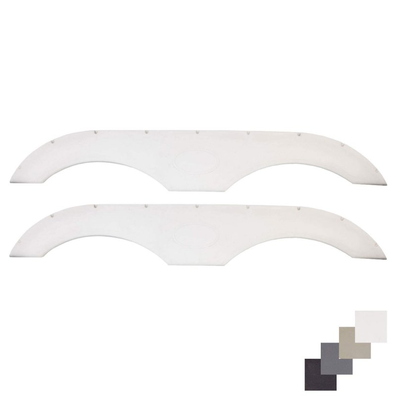 Alpha Systems Pair Of Tandem Trailer Fender Skirt In White For Rvs Campers And Trailers