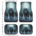 Delerain Group Of Ferocious Wolf 4-piece Car Floor Mats Front And Rear Rubber Backingpet Auto Foot All Weather Universal Fit