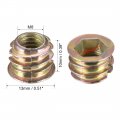Uxcell Furniture Threaded Insert Nuts Zinc Alloy M8 Internal Threads 10mm Length 30pcs