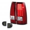 Red Lens Led Tail Light Full-led License Plate Lamp Housing Replacement Bundle For 2003-2006 Chevy Silverado 1500 2500 3500 