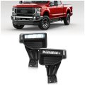 Hecasa Pair Led Fog Light Bezel For 2020-2022d F-250 F-350 F-450 F-550 Super Duty Replacement For Fo2592260 Fo2593260 Fo1038220 
